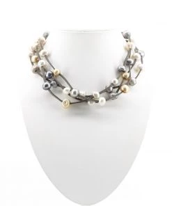 Harper & Rowe Faith (Gold/White/Silver) Pearl Necklace (Short) -A5