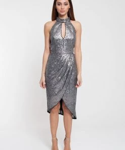 Romance Molly Silver Sequin Dress -ROM28 Events