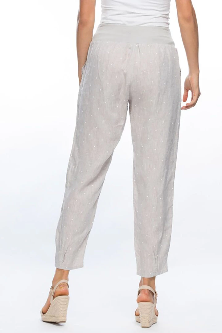 Gordon Smith Jersey Waist Pull On Spot Linen Pants 3 Gordon Smith Jersey Waist Pull On Spot Linen Pants
