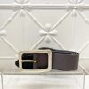 Vanzetti Square Buckle Leather Belt | Anthracite | V1
