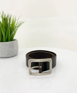 Vanzetti Square Buckle Leather Belt | Chocolate | V1 Belts