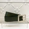 Vanzetti Square Buckle Leather Belt | Olive | V1