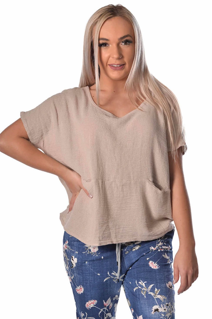 The Italian Cartel Clothing Vasto Top - Taupe - IC26 1 The Italian Cartel Clothing Vasto Top - Taupe - IC26