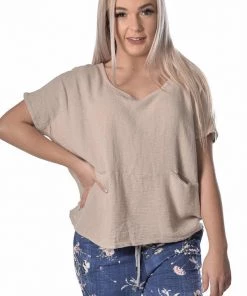 The Italian Cartel Clothing Vasto Top - Sand - IC26