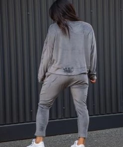 Silence & Noise Knitwear/Jumpers Velour Lounge Jumper | Charcoal | SN20