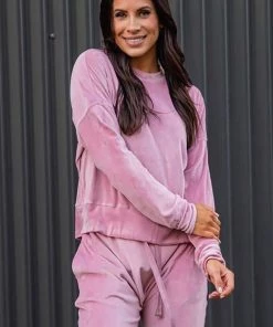 Silence & Noise Velour Lounge Jumper | Pink | SN20 Knitwear/Jumpers