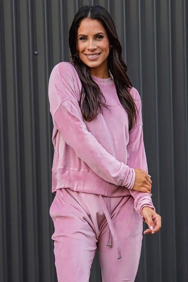Silence & Noise Velour Lounge Jumper | Pink | SN20 Knitwear/Jumpers 1 Silence & Noise Velour Lounge Jumper | Pink | SN20 Knitwear/Jumpers