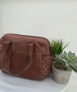 Modapelle Vintage Leather Hand Bag Tan -ML2