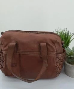 Modapelle Vintage Leather Hand Bag Tan -ML2