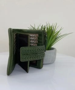 Modapelle Vintage Plaited Purse | Green | ML25 Handbags