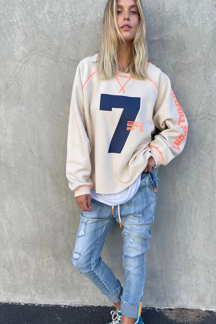 Hammill + Co Contrast Stitching Sweat | Natural | HC24 Clothing 1 Hammill + Co Contrast Stitching Sweat | Natural | HC24 Clothing