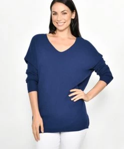 Cali & Co Wave Pattern Knit | Navy | CC15 Clothing