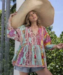 Escape By OQ Clothing Volubilis Boho Top | Multi | EP1