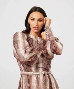 Brave & True Walk My Way Midi Dress | Snake | BT31 Clothing