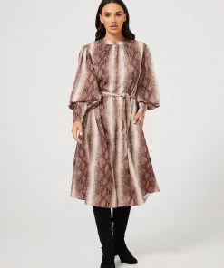 Brave & True Walk My Way Midi Dress | Snake | BT31 Clothing