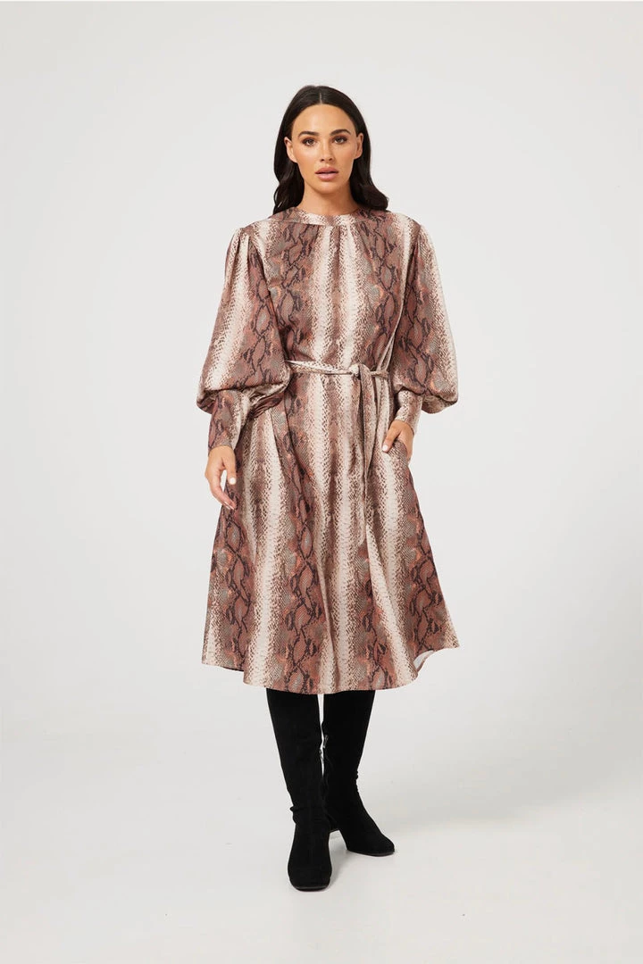 Brave & True Walk My Way Midi Dress | Snake | BT31 Clothing 1 Brave & True Walk My Way Midi Dress | Snake | BT31 Clothing