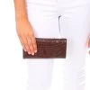 Modapelle Half Moon Leather Wallet | Chocolate