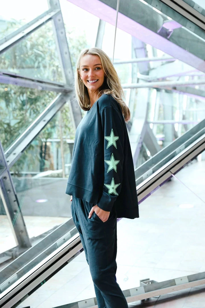 3RD STORY Wasabi 6X Star Sweater | Ink | RD20 Clothing 1 3RD STORY Wasabi 6X Star Sweater | Ink | RD20 Clothing