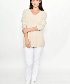 Cali & Co Wave Pattern Knit | Beige | CC15