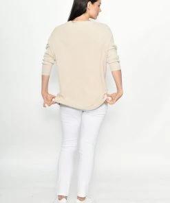 Cali & Co Wave Pattern Knit | Beige | CC15