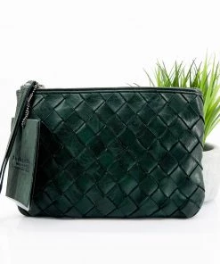 Modapelle Weave Wristlet - Emerald- ML37