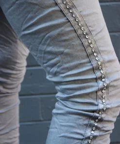 Wednesday Lulu Silver Stud Pant | Grey | WL3 Pants 11 Wednesday Lulu Silver Stud Pant | Grey | WL3 Pants