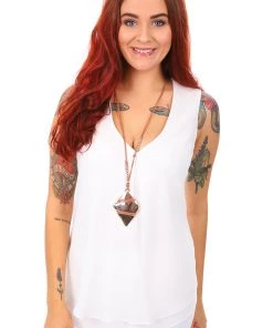 Frank Lyman Tops Chiffon V Neck Top - Off White