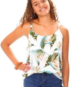 Dont Tell My Husband Kalama Printed Cami | White | DT3s Tops