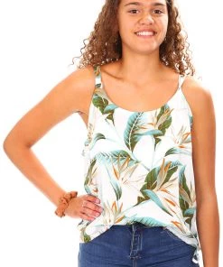 Dont Tell My Husband Kalama Printed Cami | White | DT3s Tops