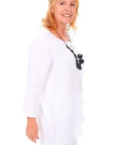 Cest Parfait Lazy Sunday Linen Top | White | CP7 Clothing