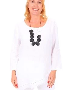 Cest Parfait Lazy Sunday Linen Top | White | CP7 Clothing