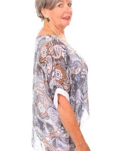 Jenny Jazz Tops Pattern Shimmer Top | White | JJ17 11 Jenny Jazz Tops Pattern Shimmer Top | White | JJ17