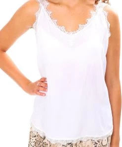 Threadz Lace Detail Cami | White | TZ4
