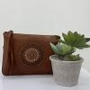 Modapelle Wristlet Leather Bag | Tan | ML5 Handbags