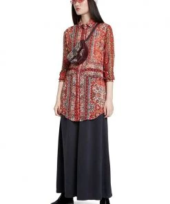 Desigual Long Shirt With Ethnic Borders | D5