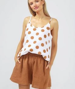 The Shanty Corporation Clothing Capri Linen Shorts - Tan - TS2