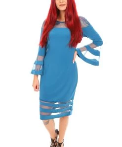 Zaliea Events Flute Sleeve Cocktail Dress - Teal Green