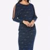Zaliea Shimmer Blouson Cocktail Dress - Royal - Z3 Clothing