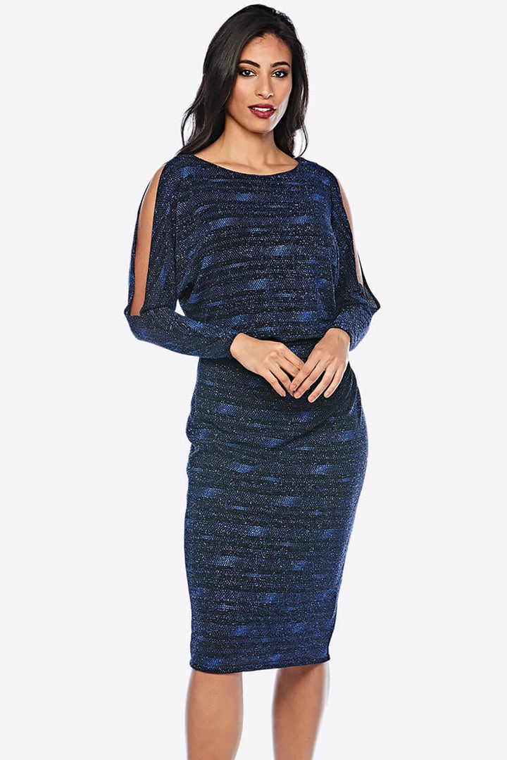 Zaliea Shimmer Blouson Cocktail Dress - Royal - Z3 Clothing 1 Zaliea Shimmer Blouson Cocktail Dress - Royal - Z3 Clothing