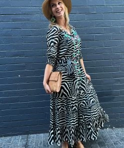 Rubyyaya Zanzibar Maxi Dress | Navy | Ry40 Clothing