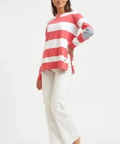 EST 1971 Zip Side Striped Sweatshirt | Red/White | EST10
